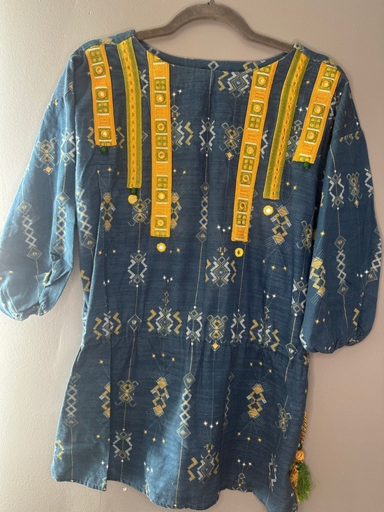 Ethnic by Outfitters Tops - Ethnic by Outfitters Embroidered tunic sz S western boho abstract rodeo festival